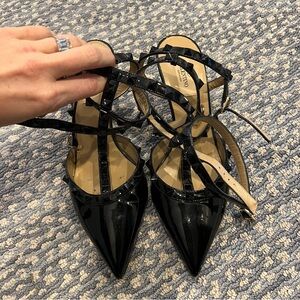 Valentino Rockstud Black Patent Heels (40)